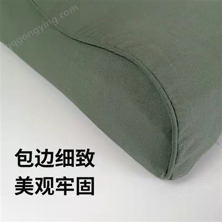 恒万服饰 宿舍学生用定型枕 绿色棉枕头 军训内务护颈枕