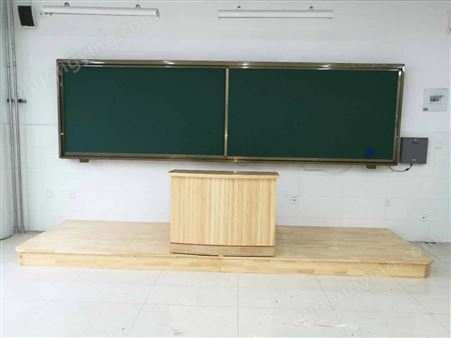 培训机构礼堂站台多媒体教室讲台松木橡木钢木地台